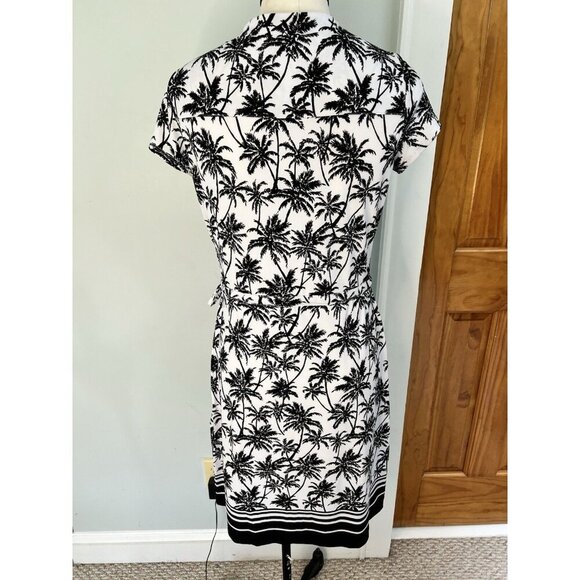 Brooks Brothers Dress White Black Palm Trees SM Beach Cruise Vacation Resort - Picture 2 of 8